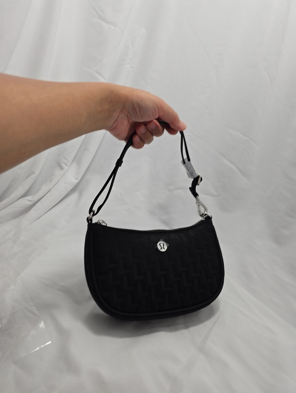 NWT Lululemon City Essentials Mini Shoulder Bag L Monogram Jacquard Black 1L - Picture 2 of 8